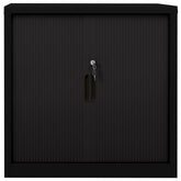 Black Steel Cabinet with Sliding Doors 35.4x15.7x35.4